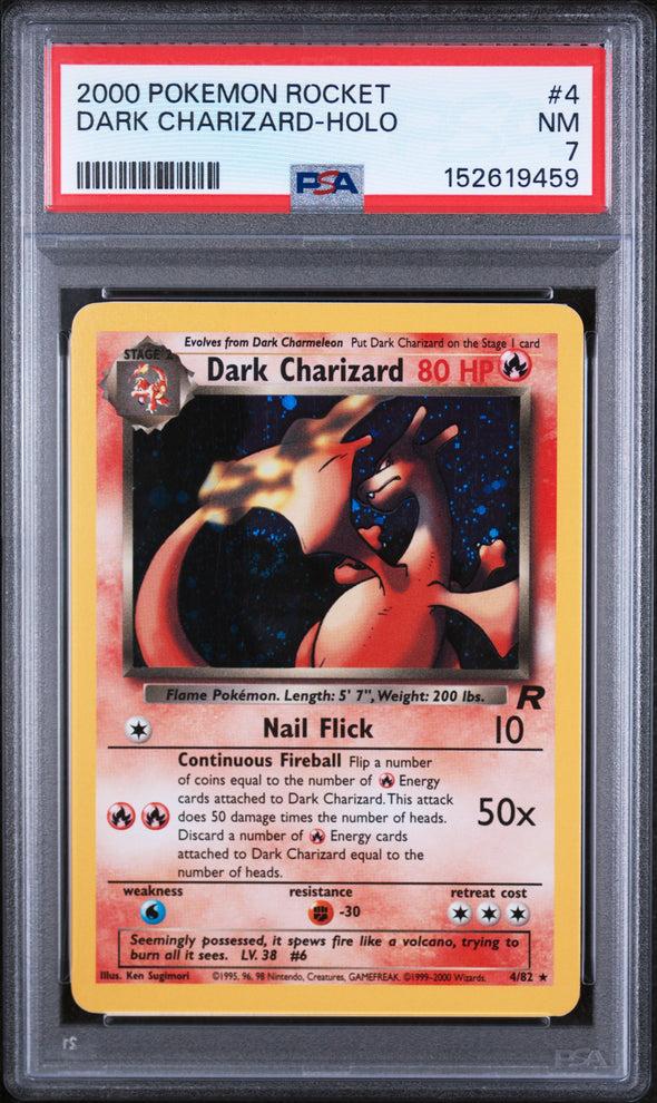 DARK CHARIZARD (4) - POKEMON ROCKET - HOLO - NM 7