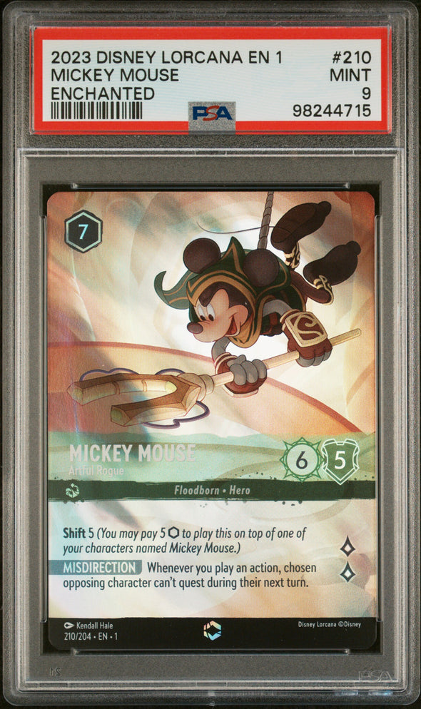 MICKEY MOUSE (210) - DISNEY LORCANA EN 1-THE FIRST CHAPTER - ENCHANTED - MINT 9