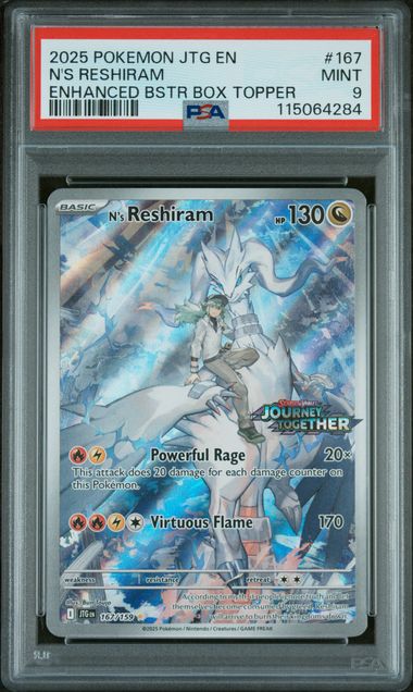 N's Reshiram - Journey Together - Enhanced BSTR Box Topper - PSA 9 Mint