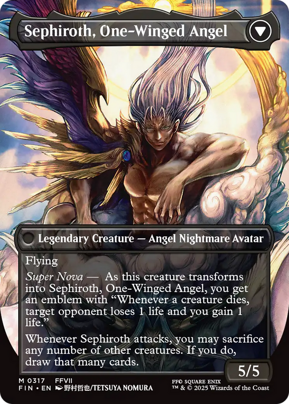 Sephiroth, Fabled SOLDIER // Sephiroth, One-Winged Angel - Borderless Artist Card (FIN)