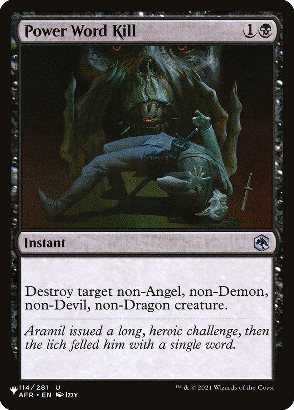 Power Word Kill - AFR Reprint (PLST)