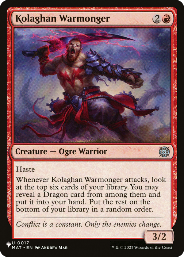 Kolaghan Warmonger (017) - MAT Reprint (PLST)
