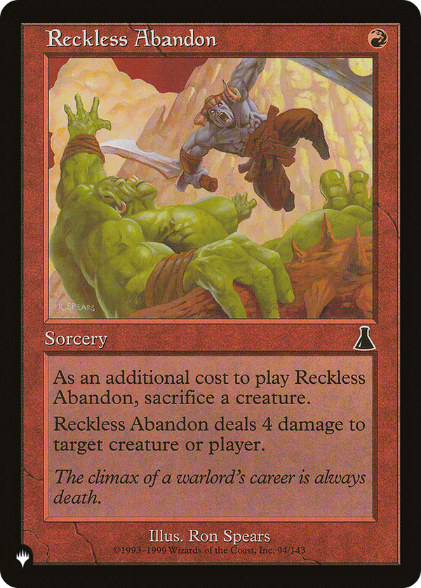 Reckless Abandon - UDS Reprint (PLST)