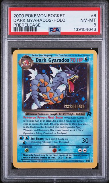 DARK GYARADOS (8) - POKEMON ROCKET - PRERELEASE - HOLO - NM-MT 8