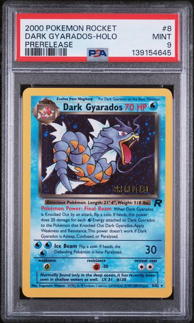 DARK GYARADOS (8) - POKEMON ROCKET - PRERELEASE - HOLO - MINT 9