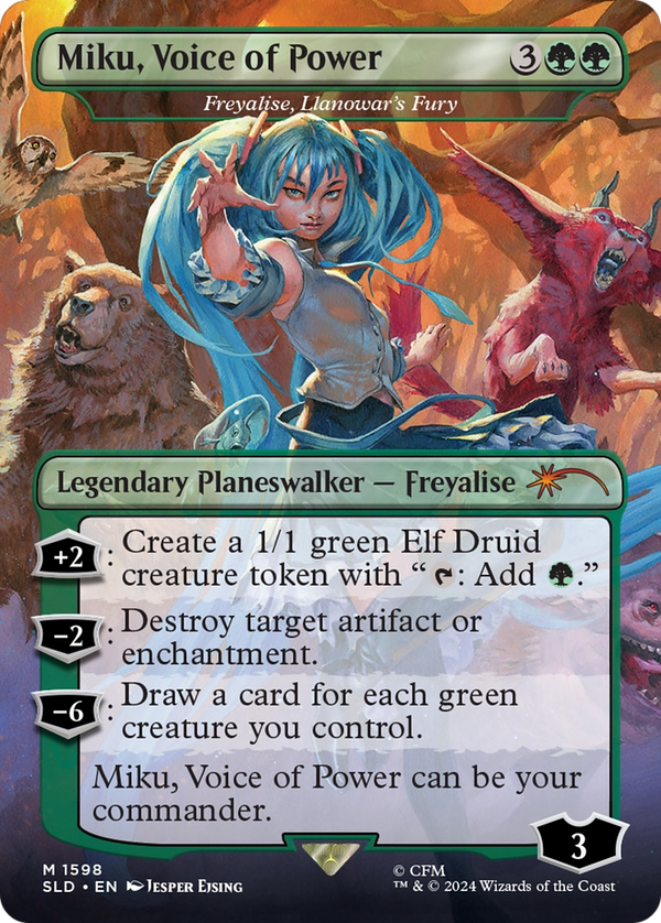 Miku, Voice of Power // Freyalise, Llanowar's Fury - Hatsune Miku: Electric Entourage (SLD)