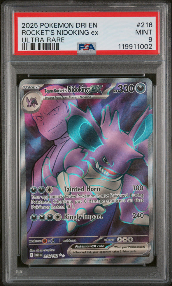 ROCKET'S NIDOKING ex (216) - POKEMON DRI EN-DESTINED RIVALS - ULTRA RARE - MINT 9