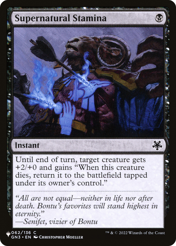 Supernatural Stamina - GN3 Reprint (PLST)