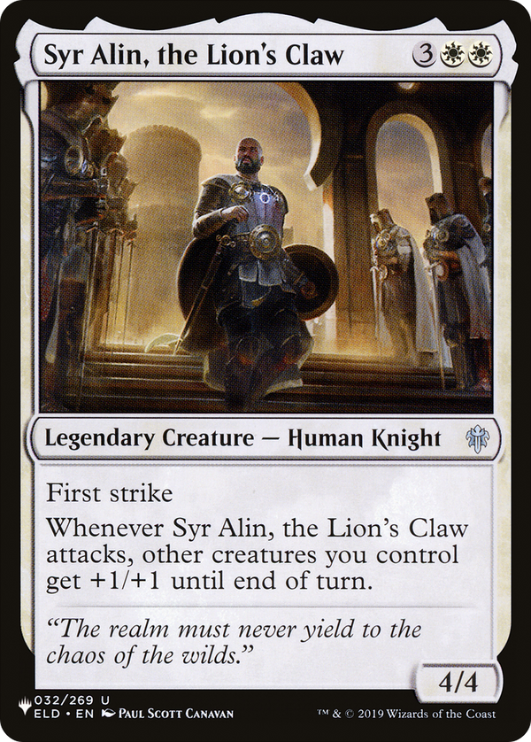 Syr Alin, the Lion's Claw - ELD Reprint (PLST)
