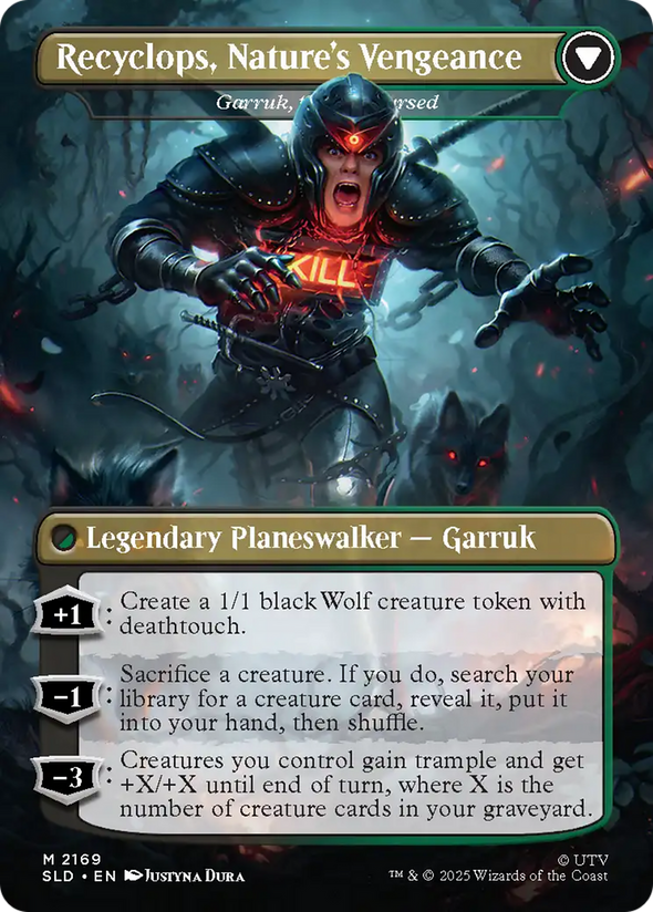 Recyclops, Eco-Friendly // Recyclops, Nature's Vengeance - Garruk Relentless // Garruk, the Veil-Cursed - The Office: Dwight's Destiny (SLD)