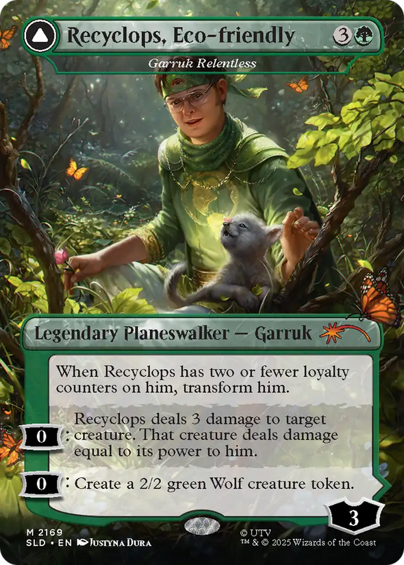 Recyclops, Eco-Friendly // Recyclops, Nature's Vengeance - Garruk Relentless // Garruk, the Veil-Cursed - The Office: Dwight's Destiny (SLD)