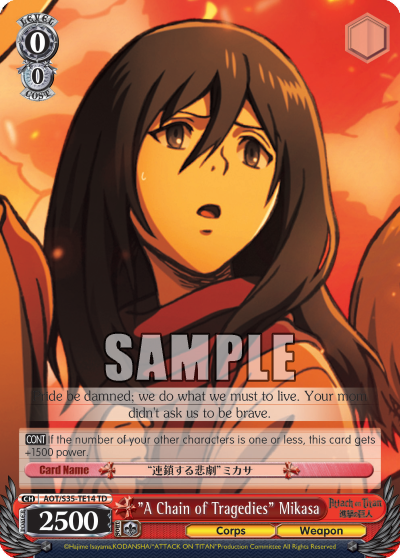 "A Chain of Tragedies" Mikasa - AOT/S35-TE14 - Trial Deck available at 401 Games Canada