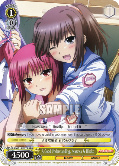 A Good Understanding, Iwasawa & Hisako - AB/W31-E007R - Triple Rare available at 401 Games Canada