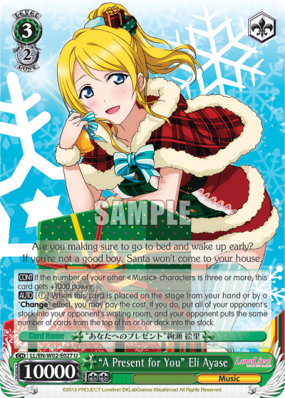 "A Present for You" Eli Ayase - LL/EN-W02-E027 - Uncommon available at 401 Games Canada