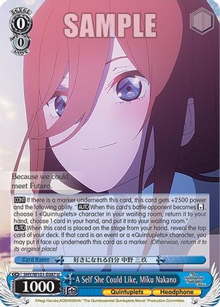 A Self She Could Like, Miku Nakano - 5HY/W101-E087 - Uncommon available at 401 Games Canada