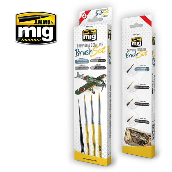 AMMO Mig - Chipping & Detailing Brush Set