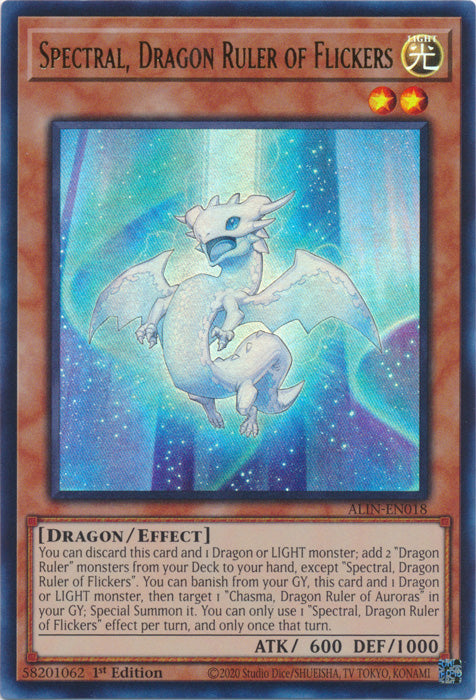 Spectral, Dragon Ruler of Flickers - ALIN-EN018 - Ultra Rare - 1st Edition