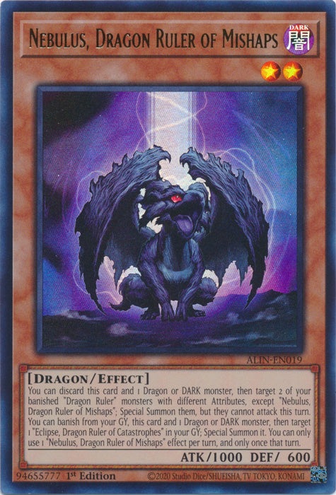 Nebulus, Dragon Ruler of Mishaps - ALIN-EN019 - Ultra Rare - 1st Edition