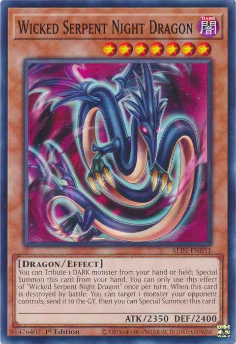 Wicked Serpent Night Dragon - ALIN-EN031 - Common - 1st Edition