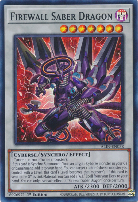 Firewall Saber Dragon - ALIN-EN038 - Super Rare - 1st Edition