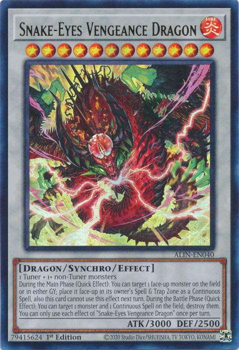 Snake-Eyes Vengeance Dragon - ALIN-EN040 - Ultra Rare - 1st Edition