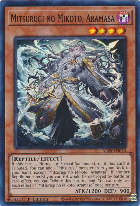 Mitsurugi no Mikoto, Aramasa - ALIN-EN090 - Super Rare - 1st Edition