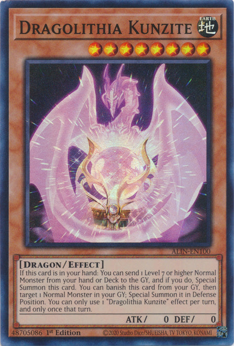 Dragolithia Kunzite - ALIN-EN100 - Super Rare - 1st Edition