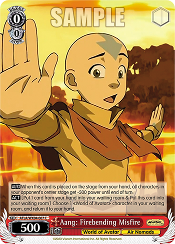 Aang: Firebending Misfire - ATLA/WX04-E067 - Common available at 401 Games Canada