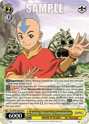 Aang: Missing Companion - ATLA/WX04-E008ATR - Avatar Rare available at 401 Games Canada