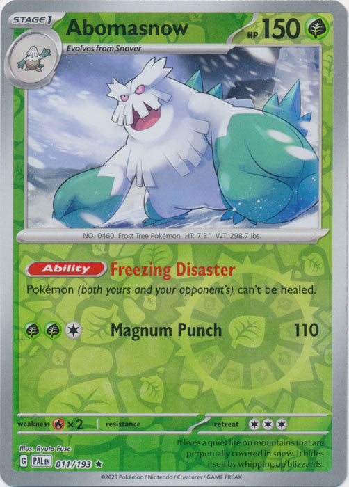 Abomasnow - 011/193 - Rare - Reverse Holo available at 401 Games Canada