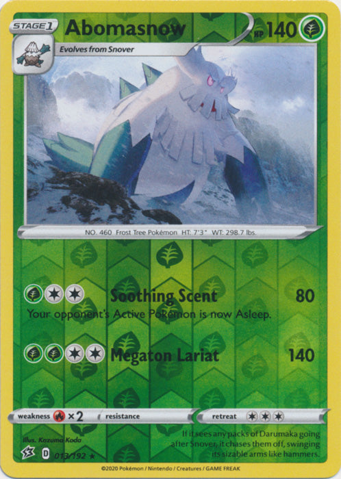 Abomasnow - 013/192 - Rare - Reverse Holo available at 401 Games Canada