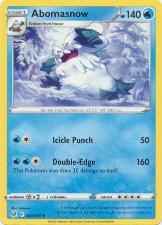 Abomasnow - 043/196 - Uncommon available at 401 Games Canada