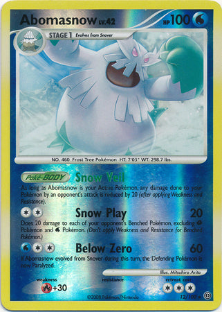 Abomasnow - 12/100 - Rare - Reverse Holo available at 401 Games Canada