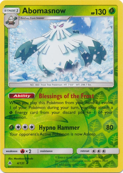 Abomasnow - 4/131 - Rare - Reverse Holo available at 401 Games Canada