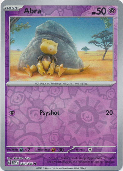 Abra - 063/165 - Common - Reverse Holo available at 401 Games Canada