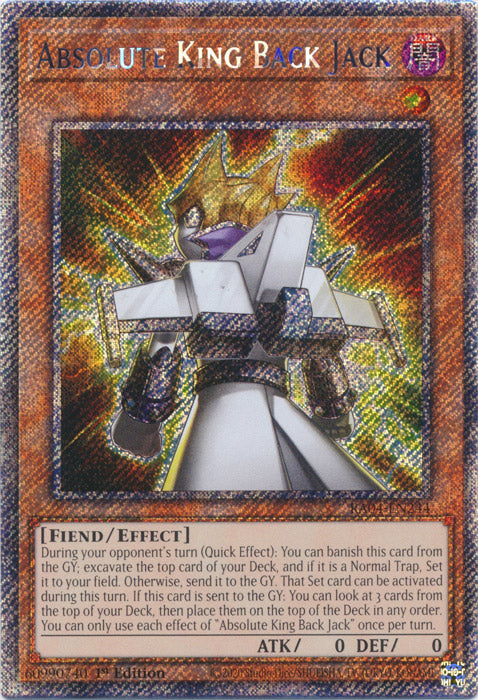 Absolute King Back Jack (Platinum Secret Rare) - RA04-EN244 - Platinum Secret Rare - 1st Edition