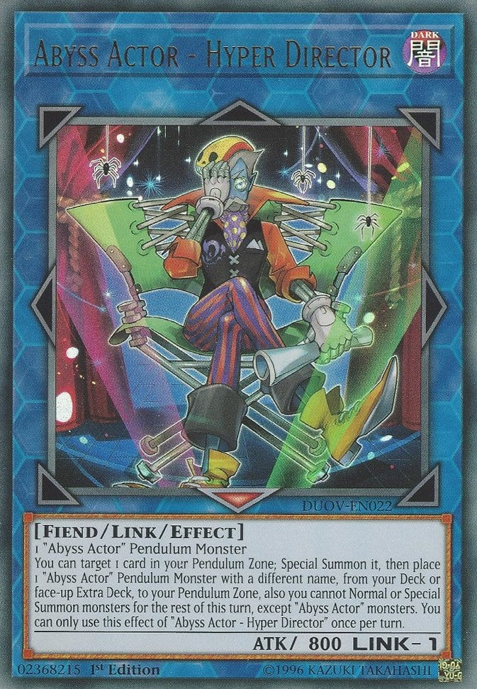 401 Games Canada - Abyss Actor - Hyper Director - DUOV-EN022 - Ultra Rare - 1st Edition 401 Games Canada - Abyss Actor - Hyper Director - DUOV-EN022 - Ultra Rare - 1st Edition
