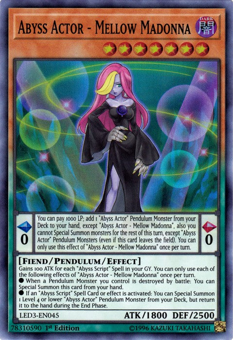 Abyss Actor - Mellow Madonna - LED3-EN045 - Super Rare - 1st Edition available at 401 Games Canada