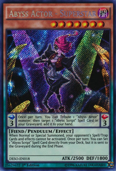 Abyss Actor - Superstar - DESO-EN018 - Secret Rare - 1st Edition available at 401 Games Canada