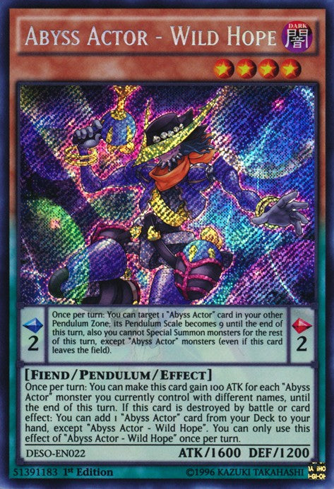 Abyss Actor - Wild Hope - DESO-EN022 - Secret Rare - 1st Edition available at 401 Games Canada