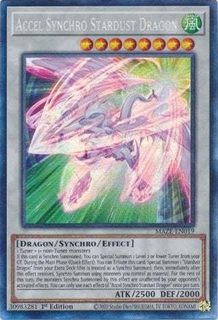 Accel Synchro Stardust Dragon - MAZE-EN019 - Collector's Rare - 1st Edition available at 401 Games Canada