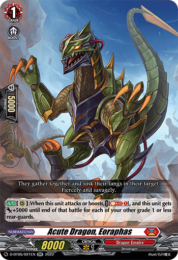 Acute Dragon, Eoraphas - D-BT05/021 - Double Rare available at 401 Games Canada