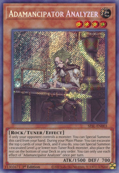 Adamancipator Analyzer - SESL-EN003 - Secret Rare - 1st Edition available at 401 Games Canada