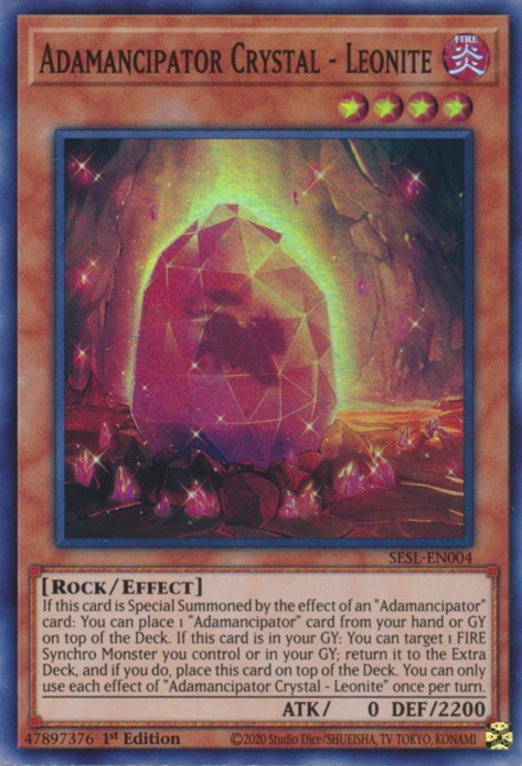 Adamancipator Crystal - Leonite - SESL-EN004 - Super Rare - 1st Edition available at 401 Games Canada