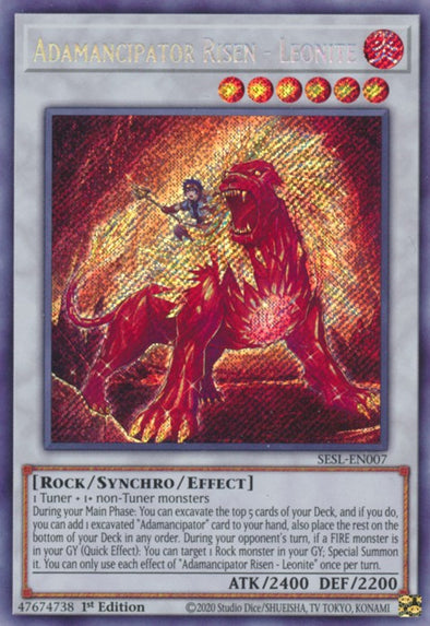 Adamancipator Risen - Leonite - SESL-EN007 - Secret Rare - 1st Edition available at 401 Games Canada