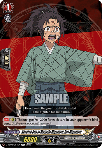 Adopted Son of Musashi Miyamoto, Iori Miyamoto - D-TB02/064 - Common available at 401 Games Canada