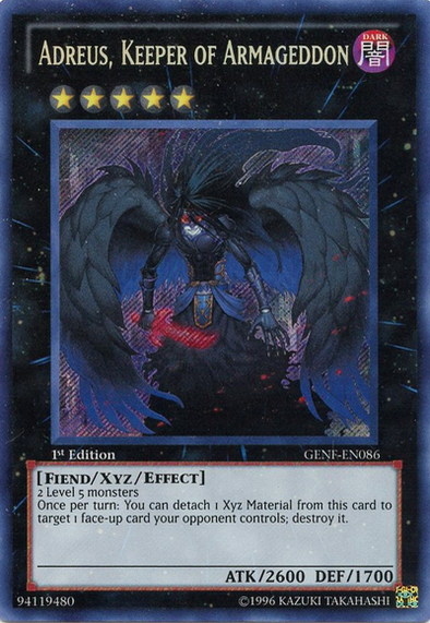 Adreus, Keeper of Armageddon - GENF-EN086 - Secret Rare - 1st Edition available at 401 Games Canada