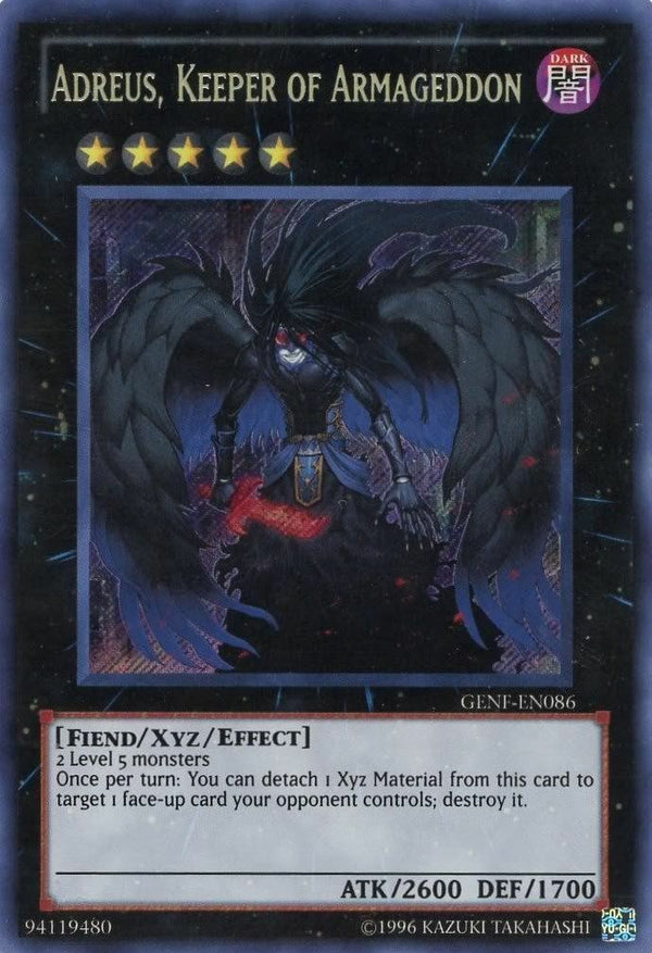 Adreus, Keeper of Armageddon - GENF-EN086 - Secret Rare - Unlimited available at 401 Games Canada