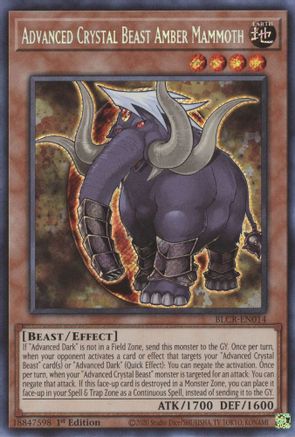 Advanced Crystal Beast Amber Mammoth - BLCR-EN014 - Secret Rare - 1st Edition available at 401 Games Canada