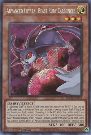 Advanced Crystal Beast Ruby Carbuncle - BLCR-EN010 - Secret Rare - 1st Edition available at 401 Games Canada